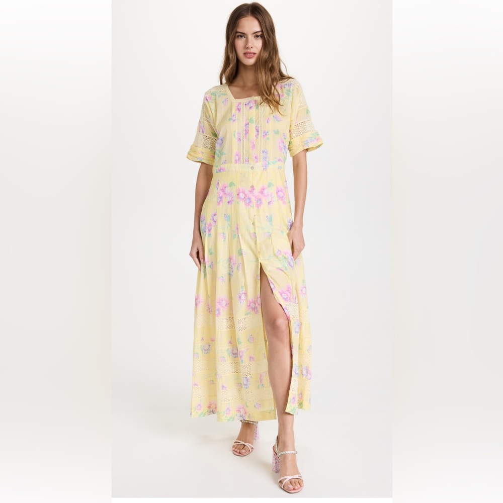 LSF Loveshackfancy Edie Dress Bright Azalea XS